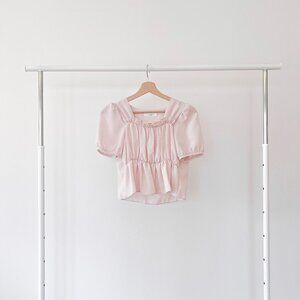 ZIGGI pastel pink ruffle blouse